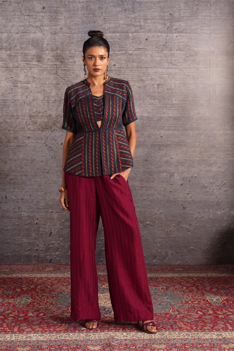 Embroidered Rayon Trousers