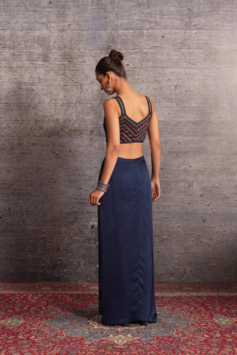 Draped Satin Skirt