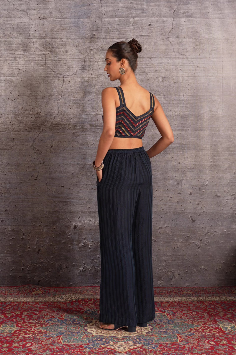 Burgundy Indigo Zig-Zag Top with Strap