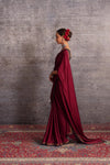 Burgundy Georgette Saree