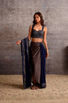 Pre-Draped Indigo Saree