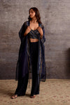 Indigo Organza Wave Overlayer